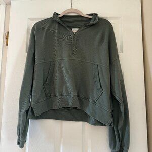 Aerie Green Quarter Zip and Shorts set- New Condition
